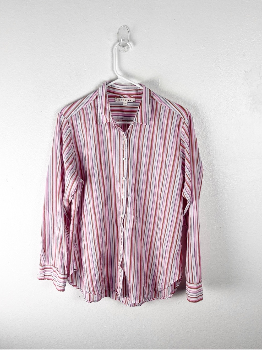 XIRENA Jordy 100% Cotton Striped Long Sleeves Button Down Top Size Small
